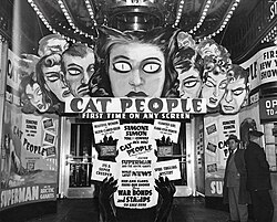 "Cat People advertisements at theater entrance.jpg", uploaded by User:Drown Soda