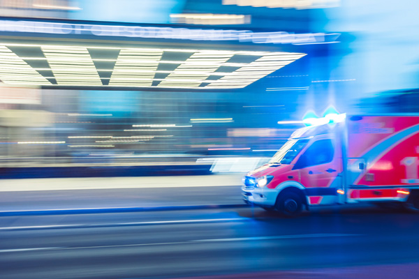 Ambulance car rushing to hospital