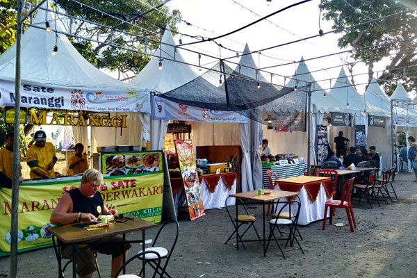 Street food stalls in Berawa Beach during Berawa Festival 2019