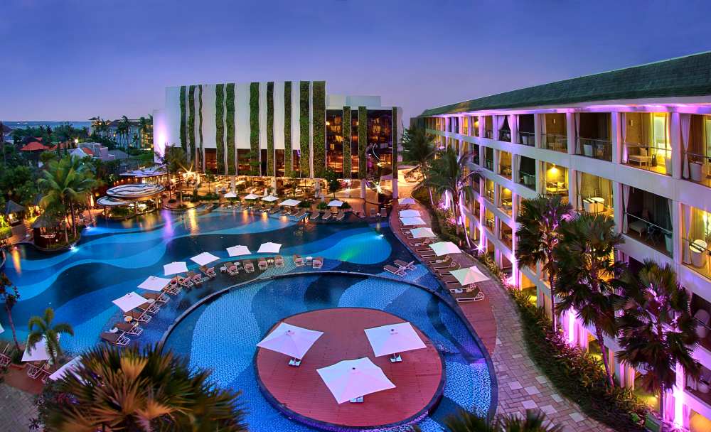 Pool View Night Time